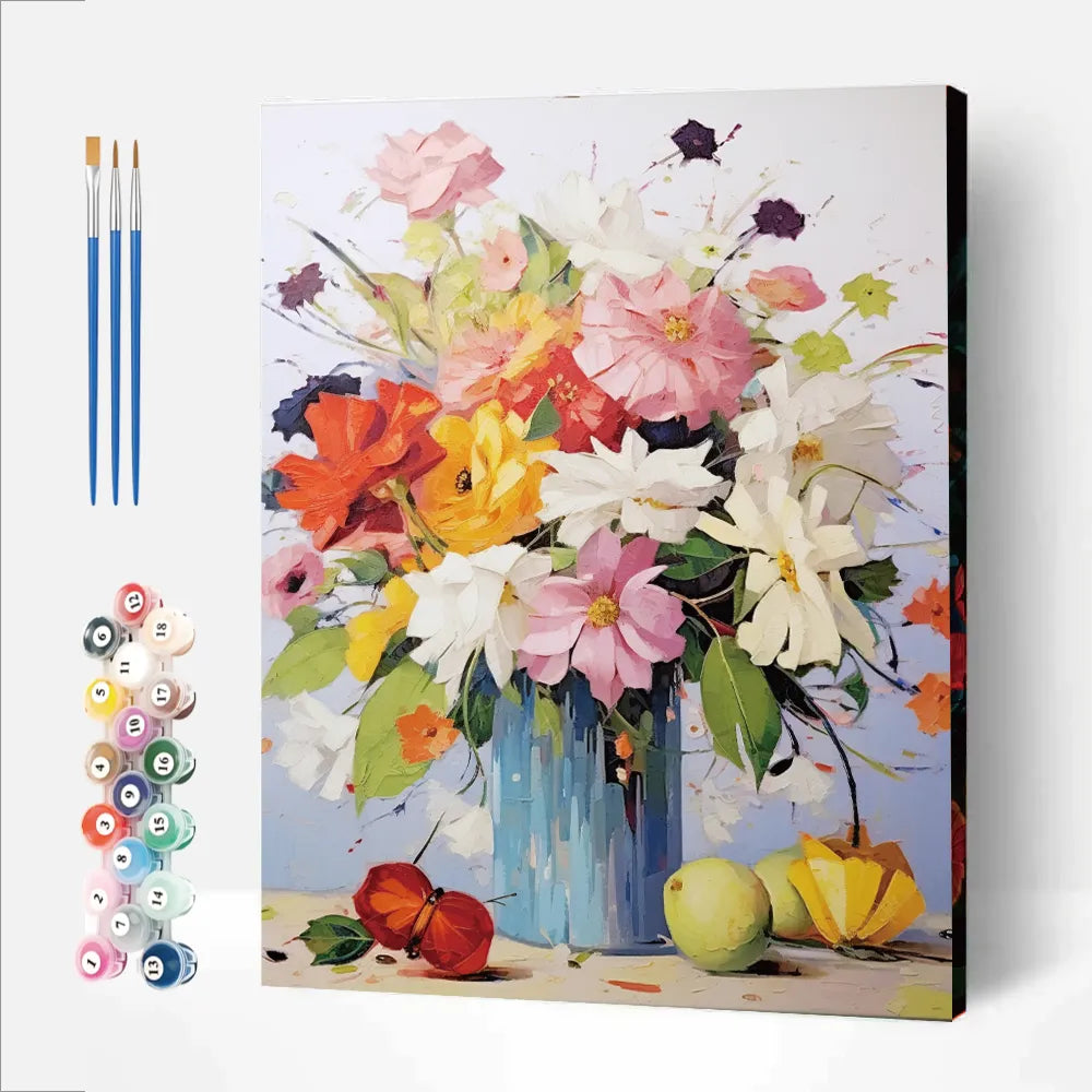 Vase Flowers and Fruits