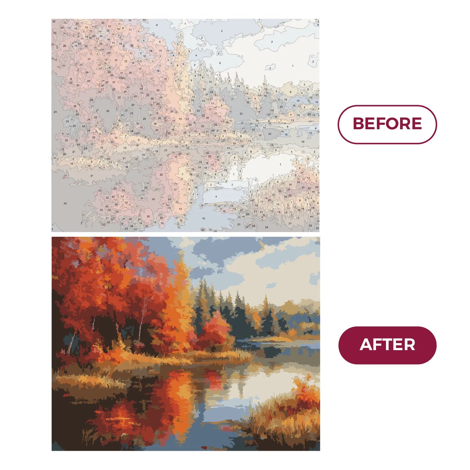 Trees Reflecting Calm Lake