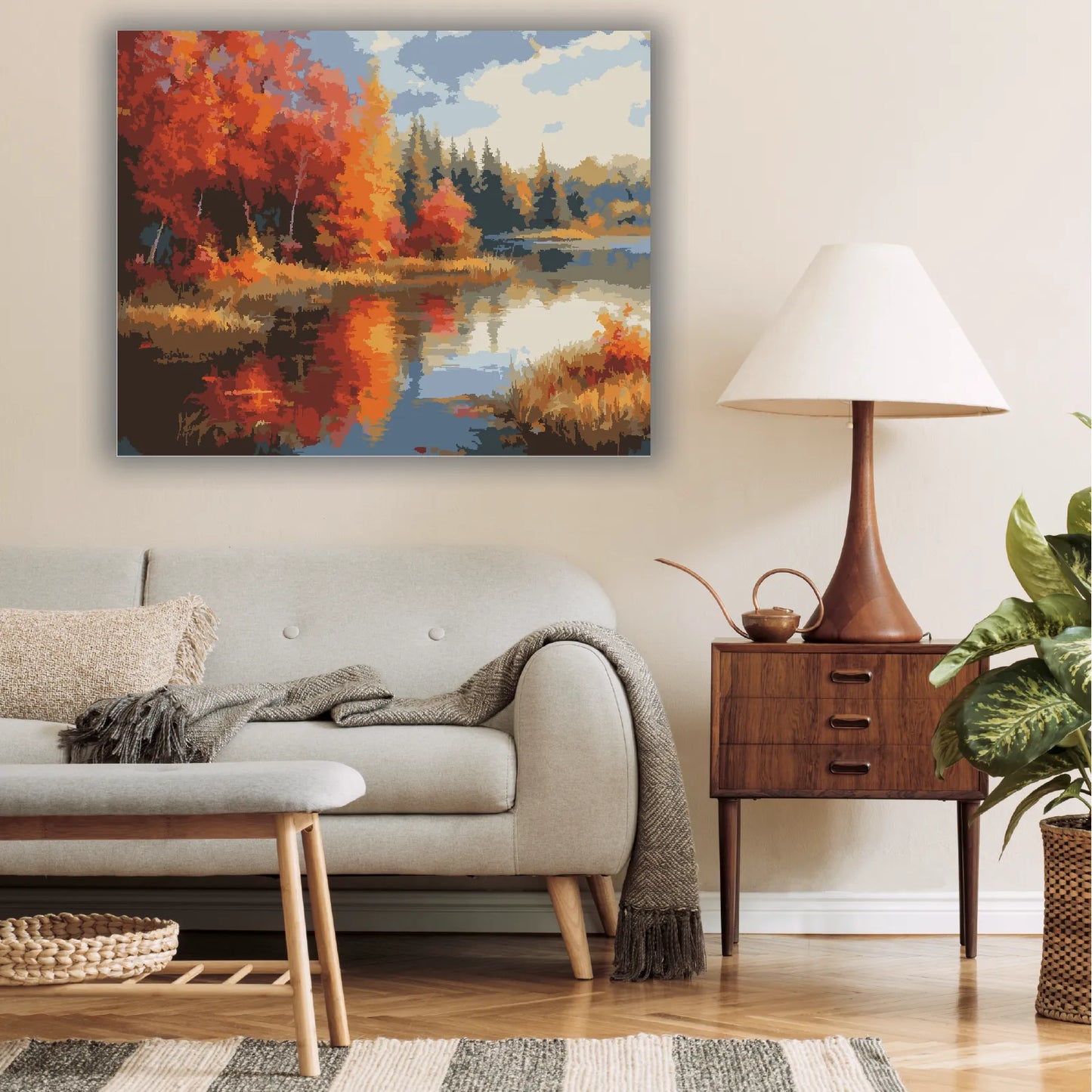 Trees Reflecting Calm Lake