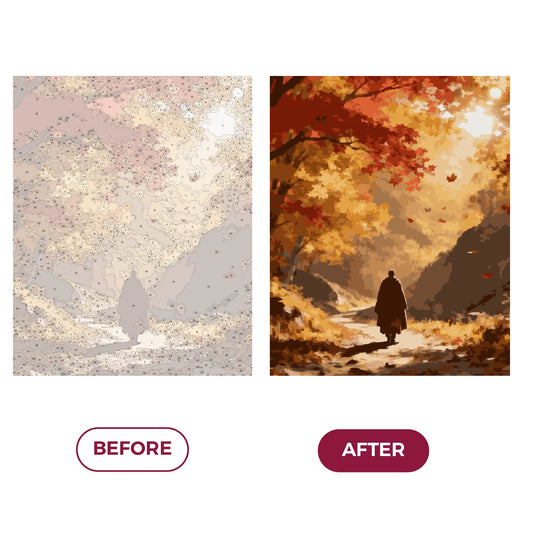 The Lone Traveler in the Golden Forest