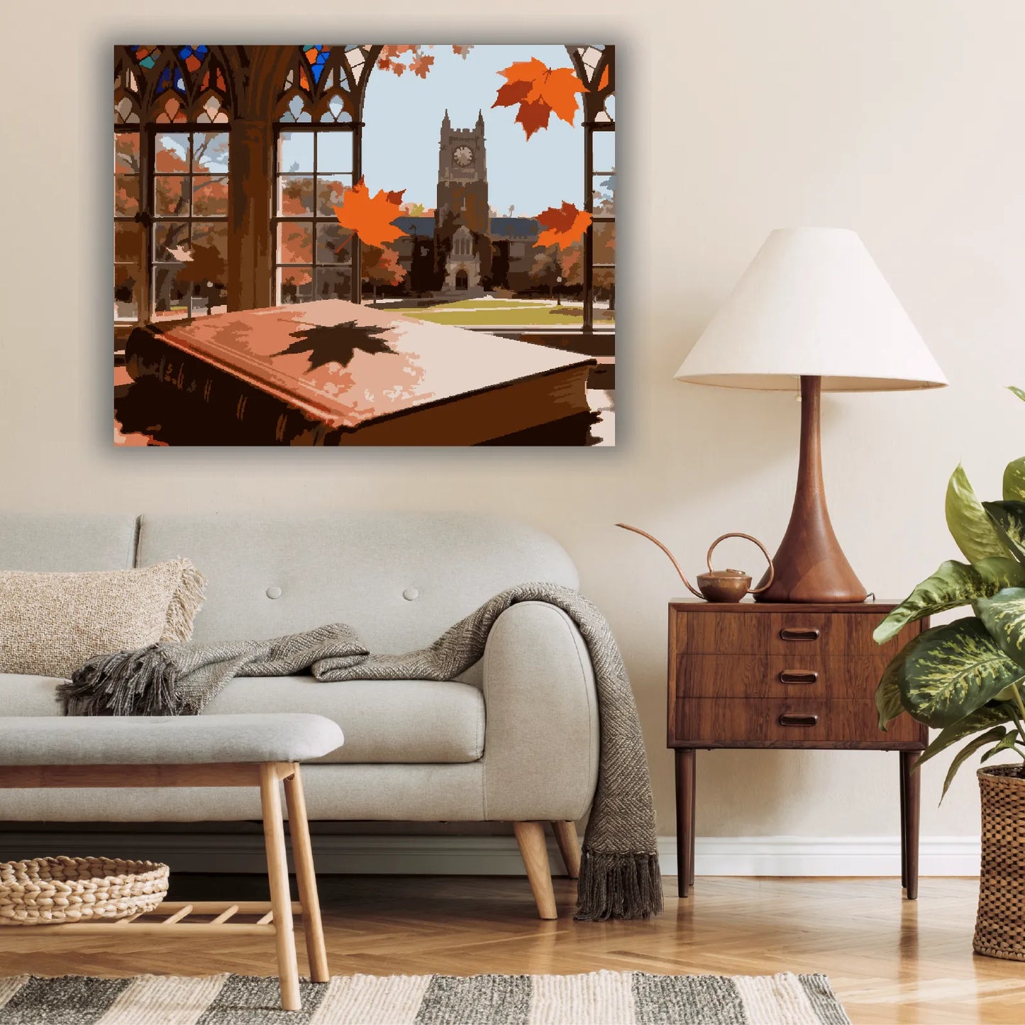 Autumn Scene at the Campus Clock Tower