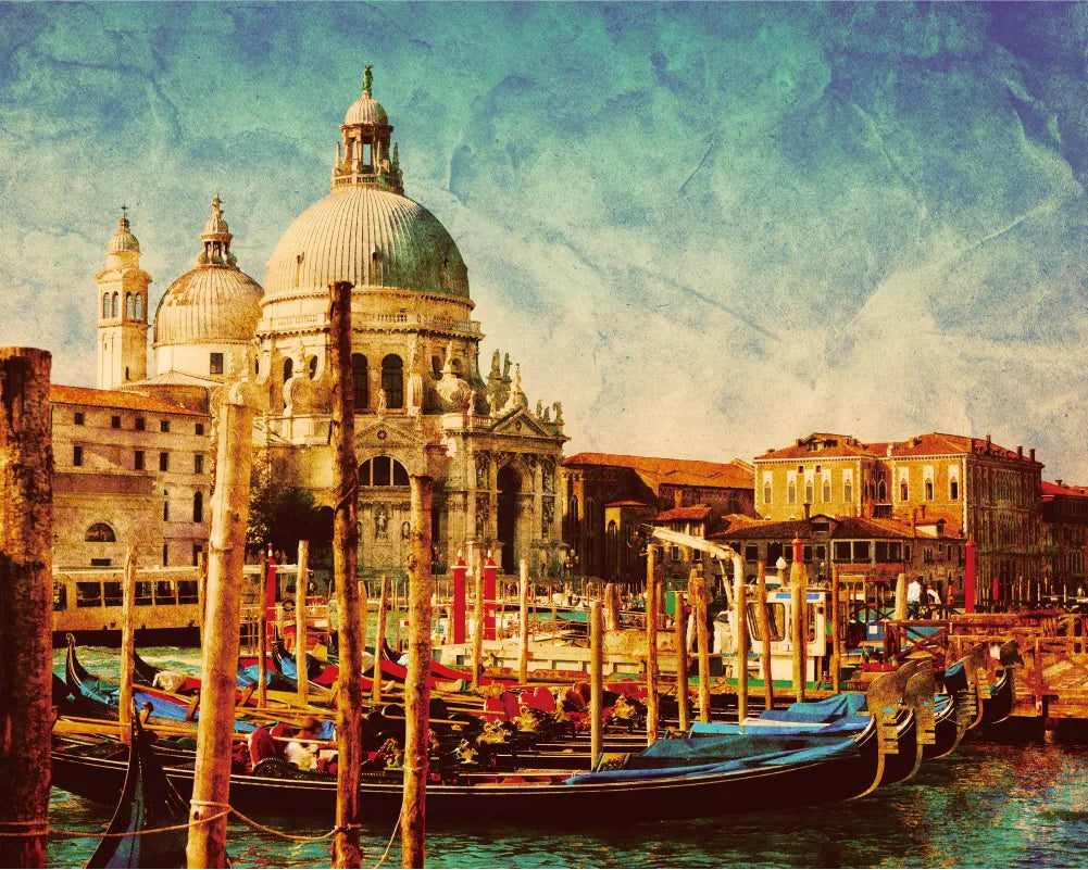 Vintage Landscape with Gondolas Paint by Numbers