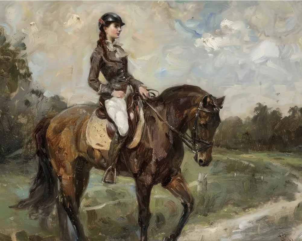 Pack De Pintura Por Números Para Adultos – Lienzo De 40x50 Cm Con Pinceles Y Pinturas Acrílicas, Motivo De Chica A Caballo En Verde, Arte DIY Para Decorar El Hogar