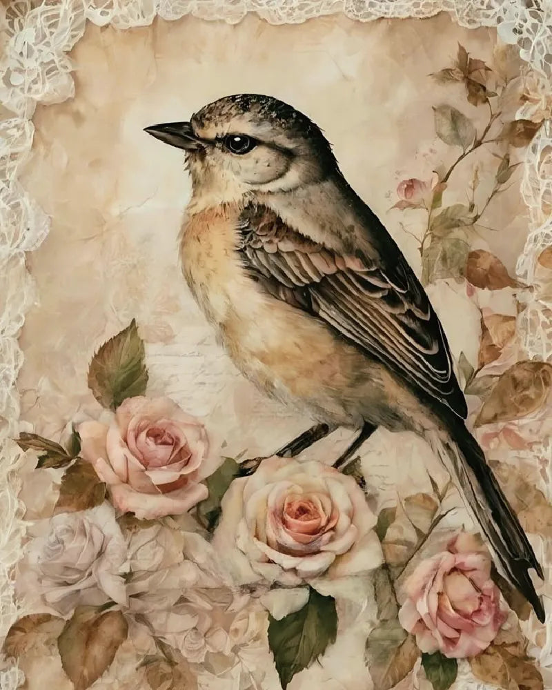 Bird Standing on the Flower