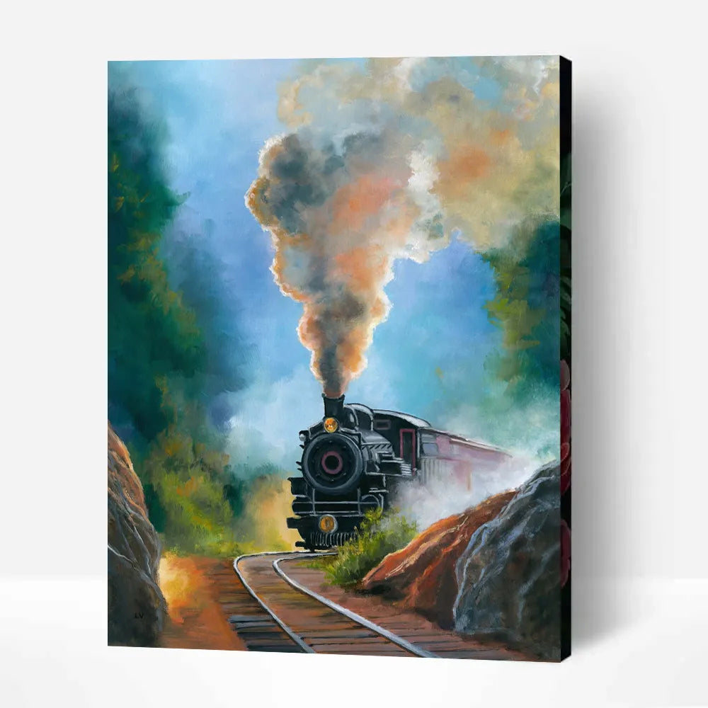 Train in the Valley Paint by Numbers
