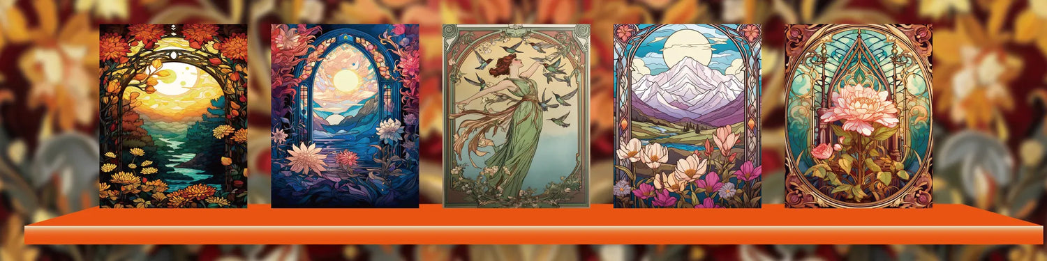 art nouveau paint by numbers collection