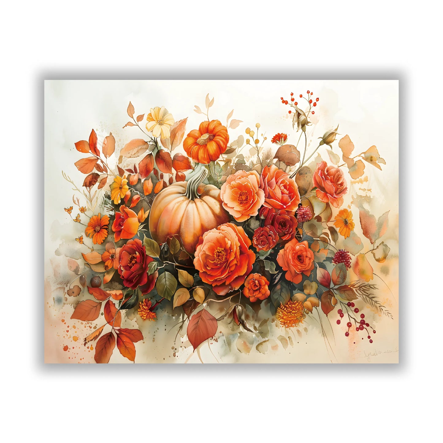 Autumn floral & pumpkin