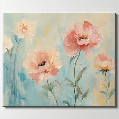 Abstract Pink Flowers Paint by numbers