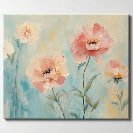 Abstract Pink Flowers Paint by numbers