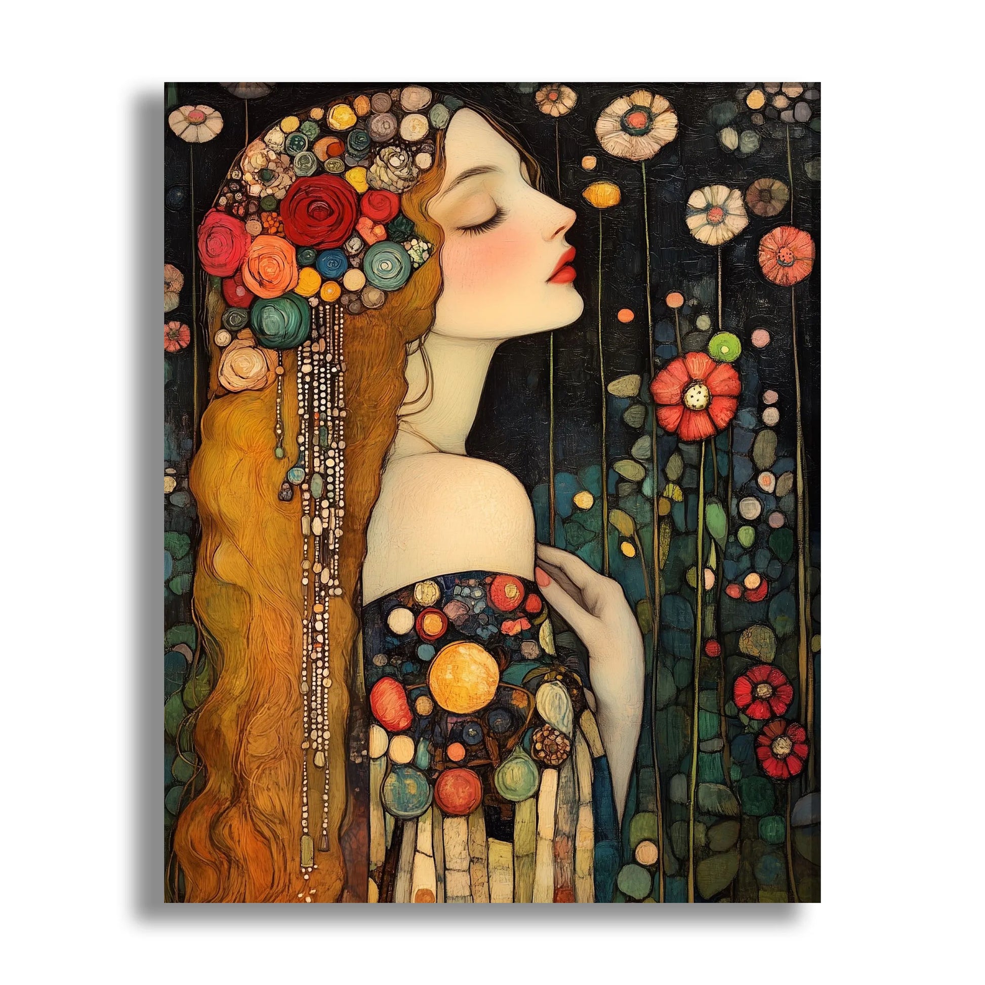 klimt style woman portrait