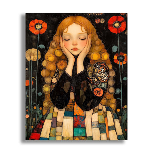 klimt style woman portrait