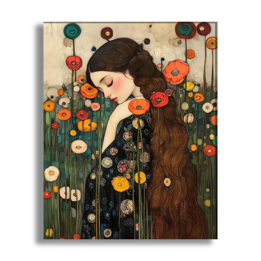 klimt style woman portrait