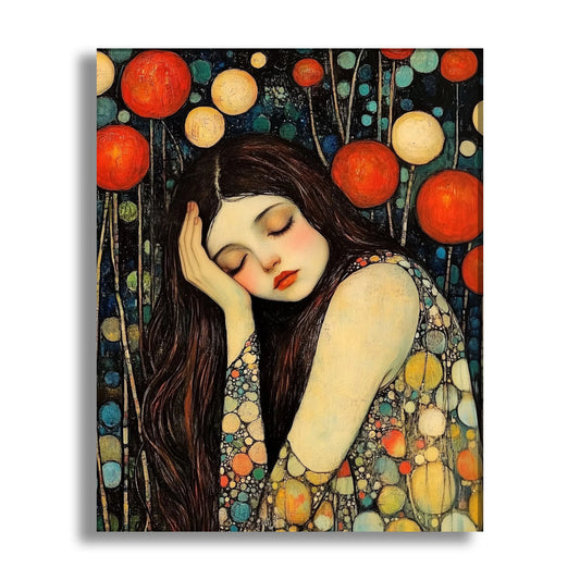 klimt style woman portrait