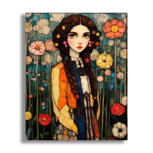 klimt style woman portrait