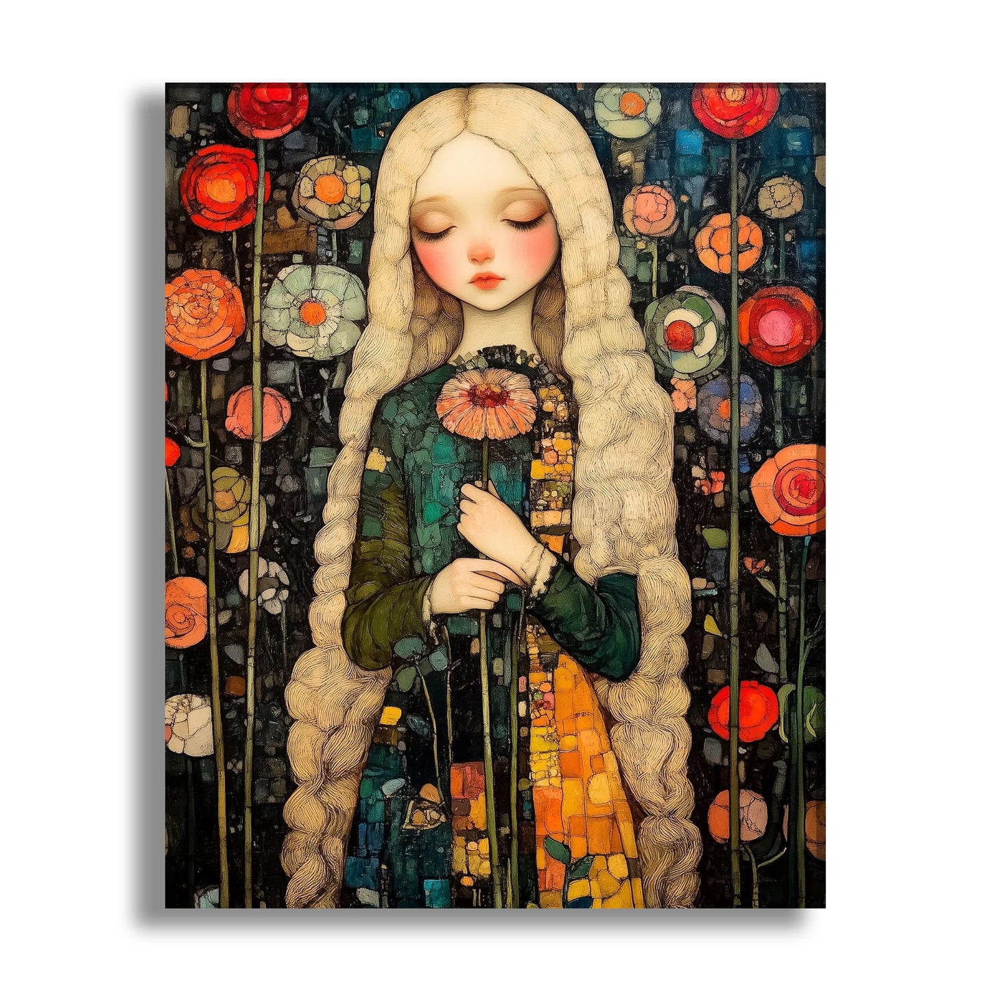 klimt style woman portrait