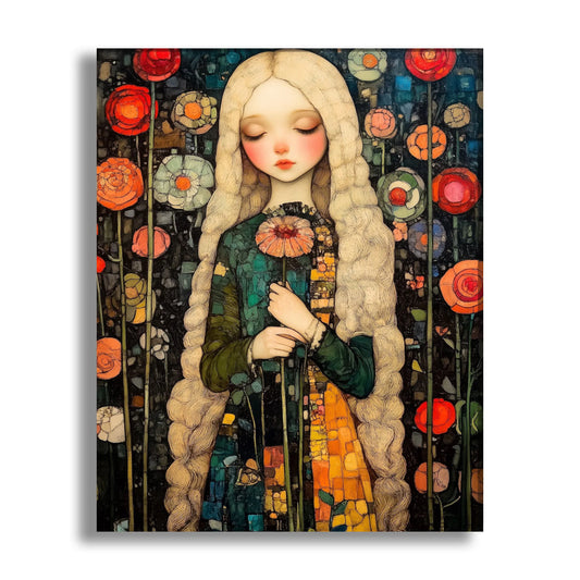 klimt style woman portrait