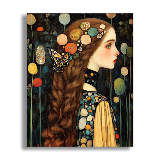 klimt style woman portrait