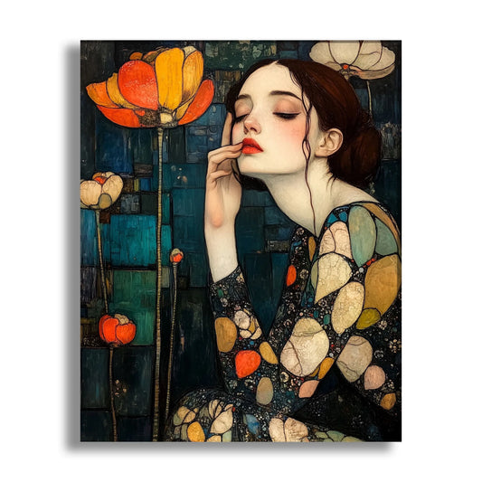 klimt style woman portrait