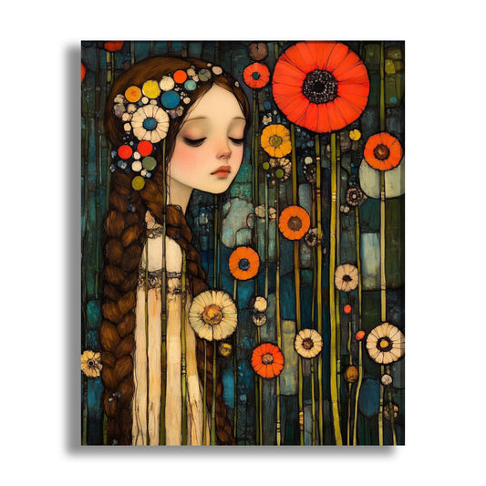 klimt style woman portrait