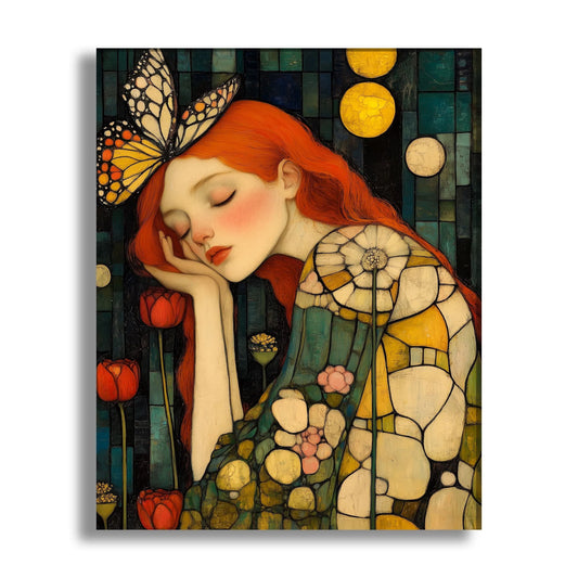 klimt style woman portrait