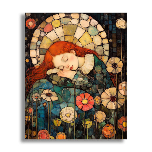 klimt style woman portrait