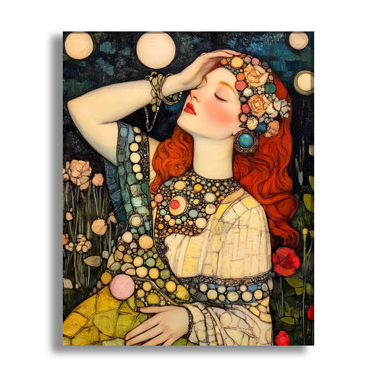 klimt style woman portrait