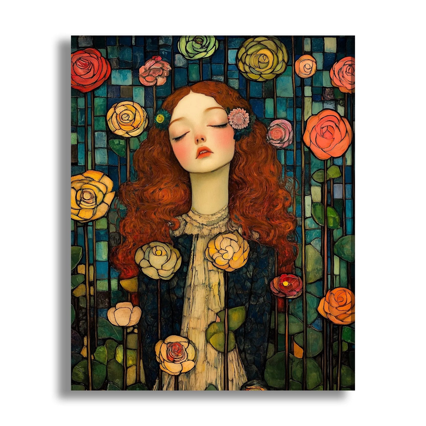 klimt style woman portrait