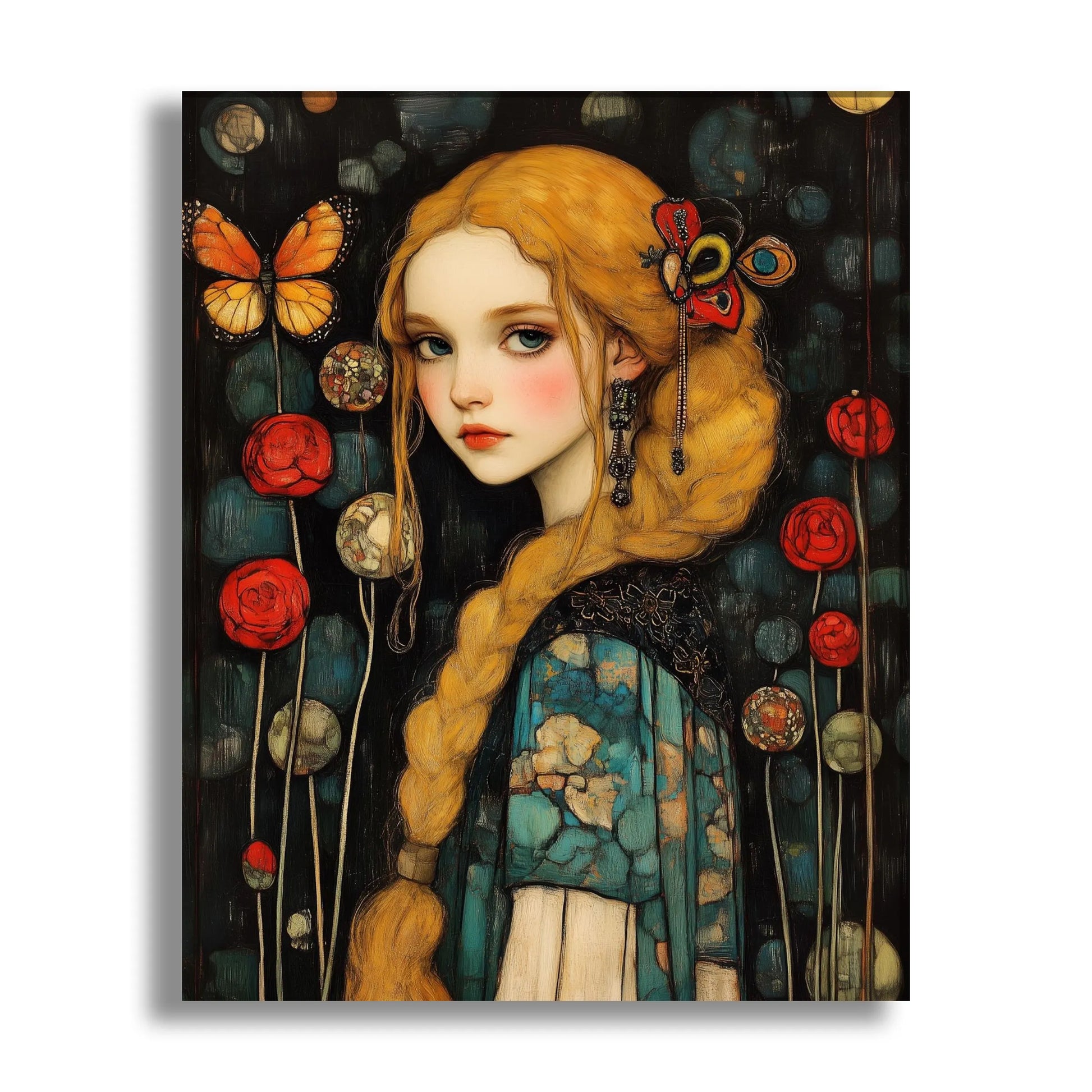 klimt style woman portrait
