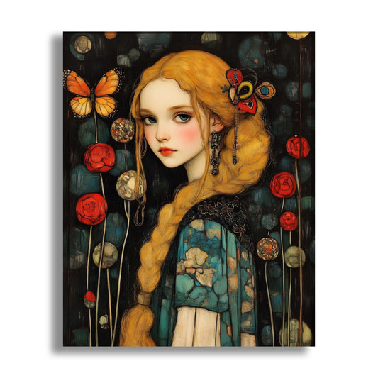 klimt style woman portrait