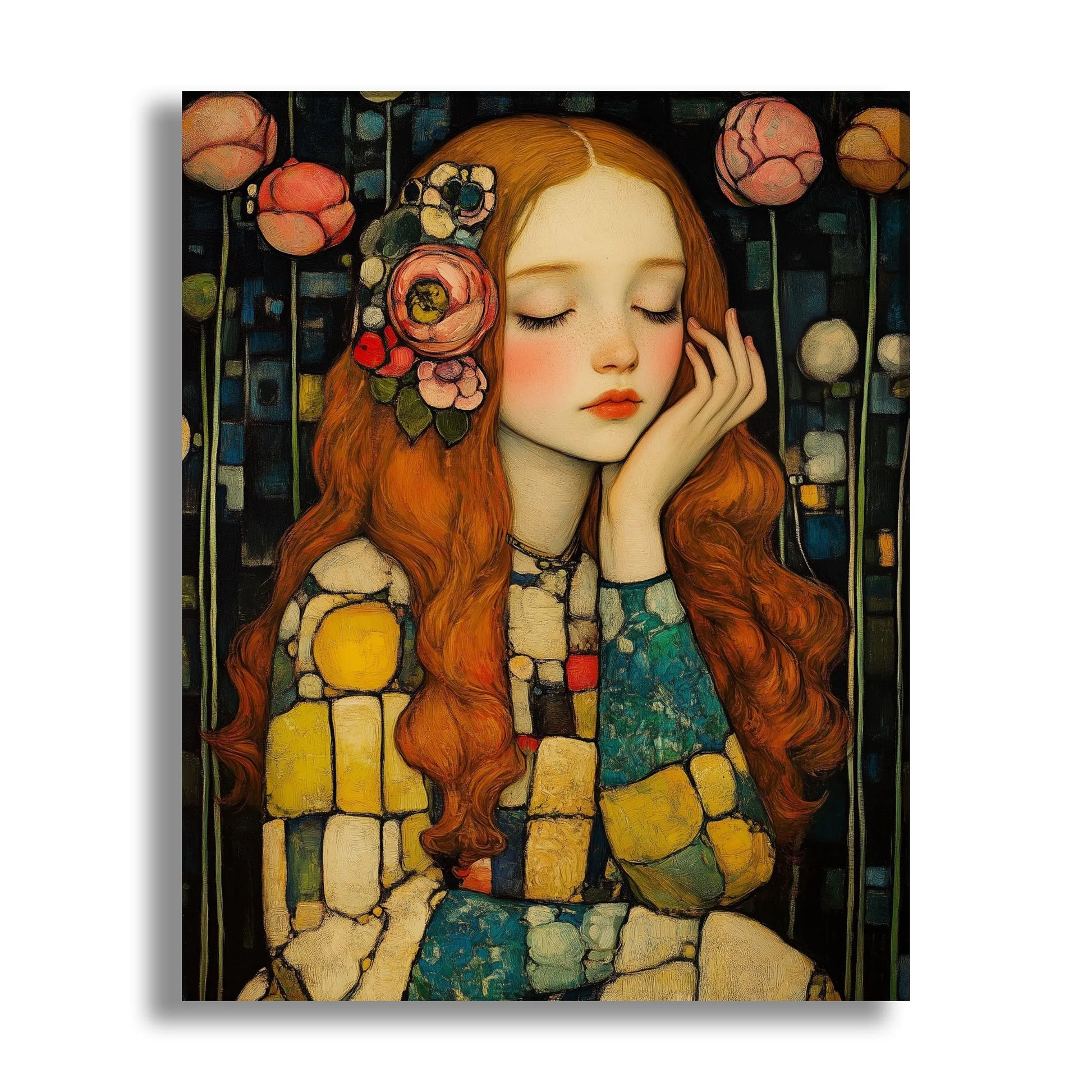klimt style woman portrait