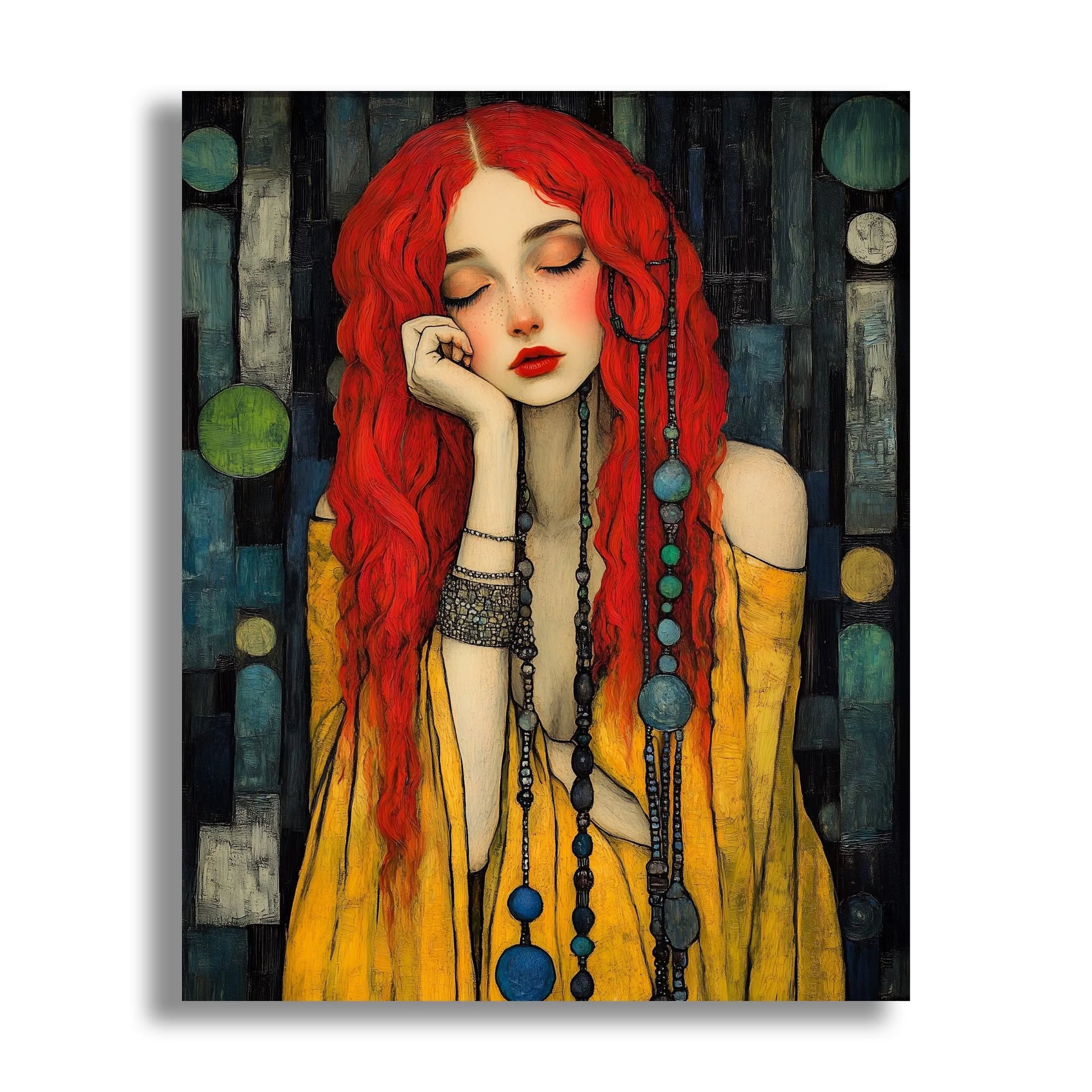 klimt style woman portrait