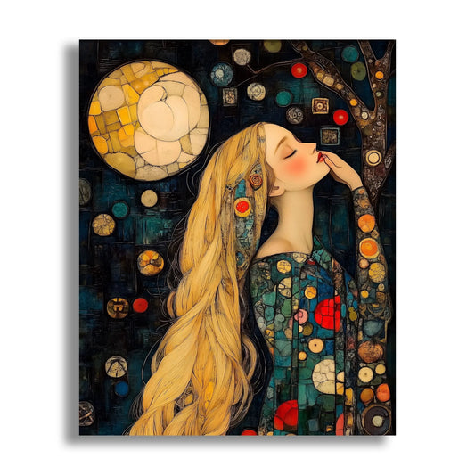 klimt style woman portrait