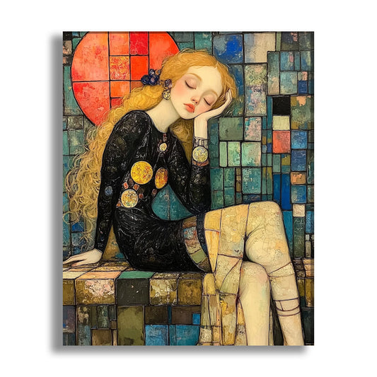 klimt style woman portrait