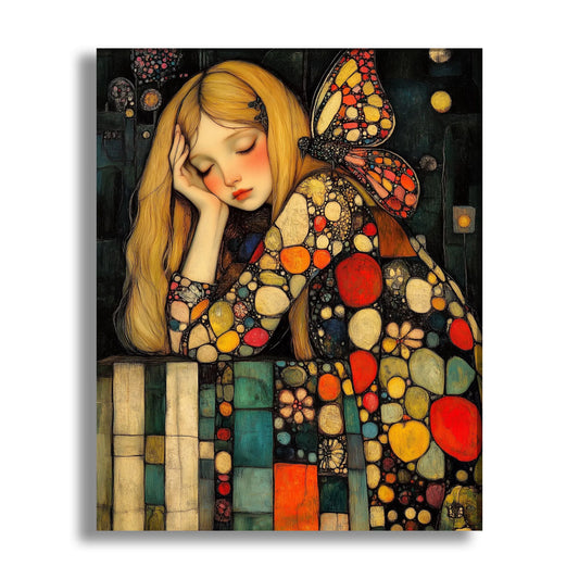 klimt style woman portrait