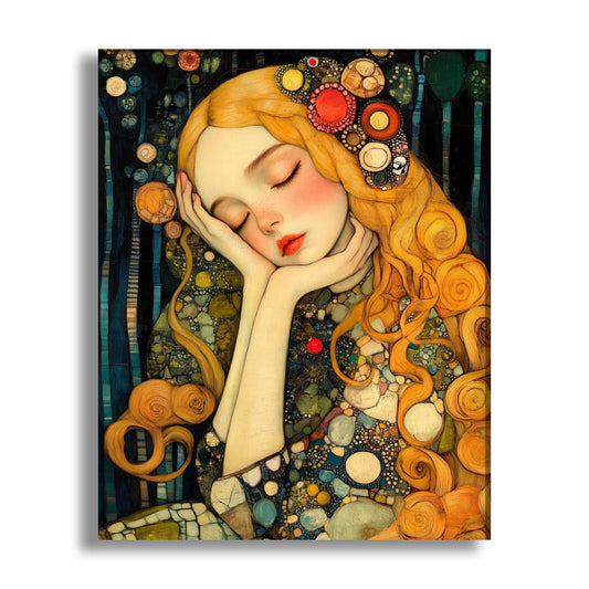 klimt style woman portrait