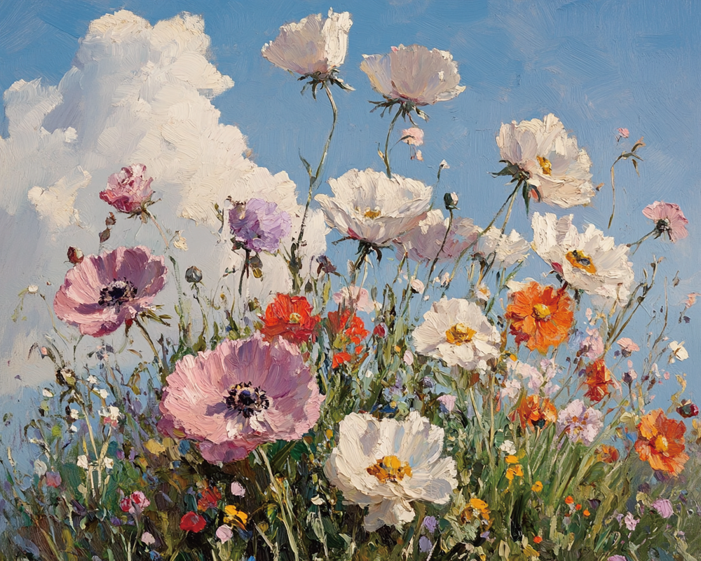 Oil painting flowers 3 Paint Numbers