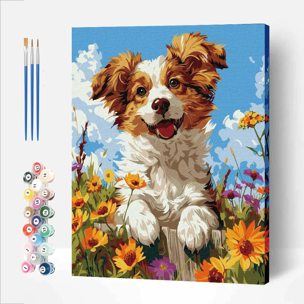Dog on a fence
