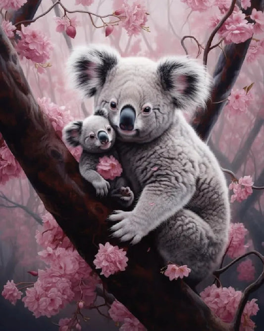 Koala mother and child