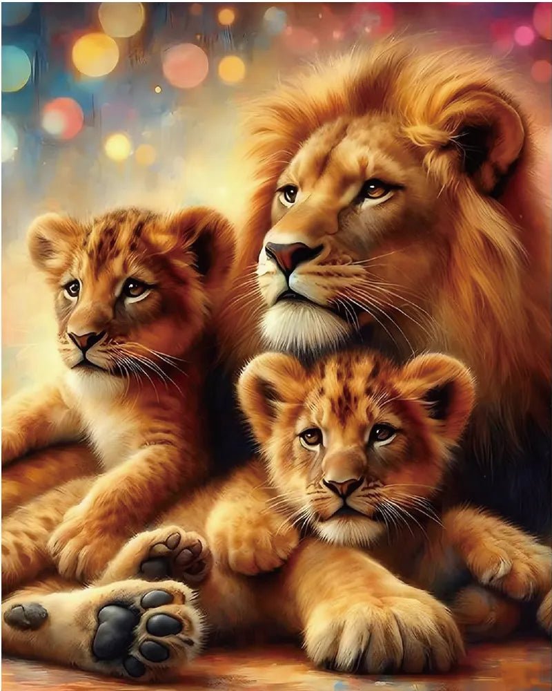 Lion Family Paint Numbers