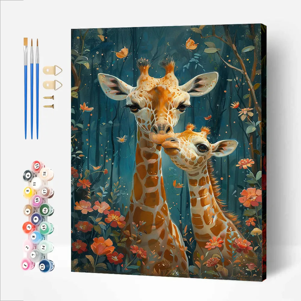 Giraffe Mother Paint Numbers