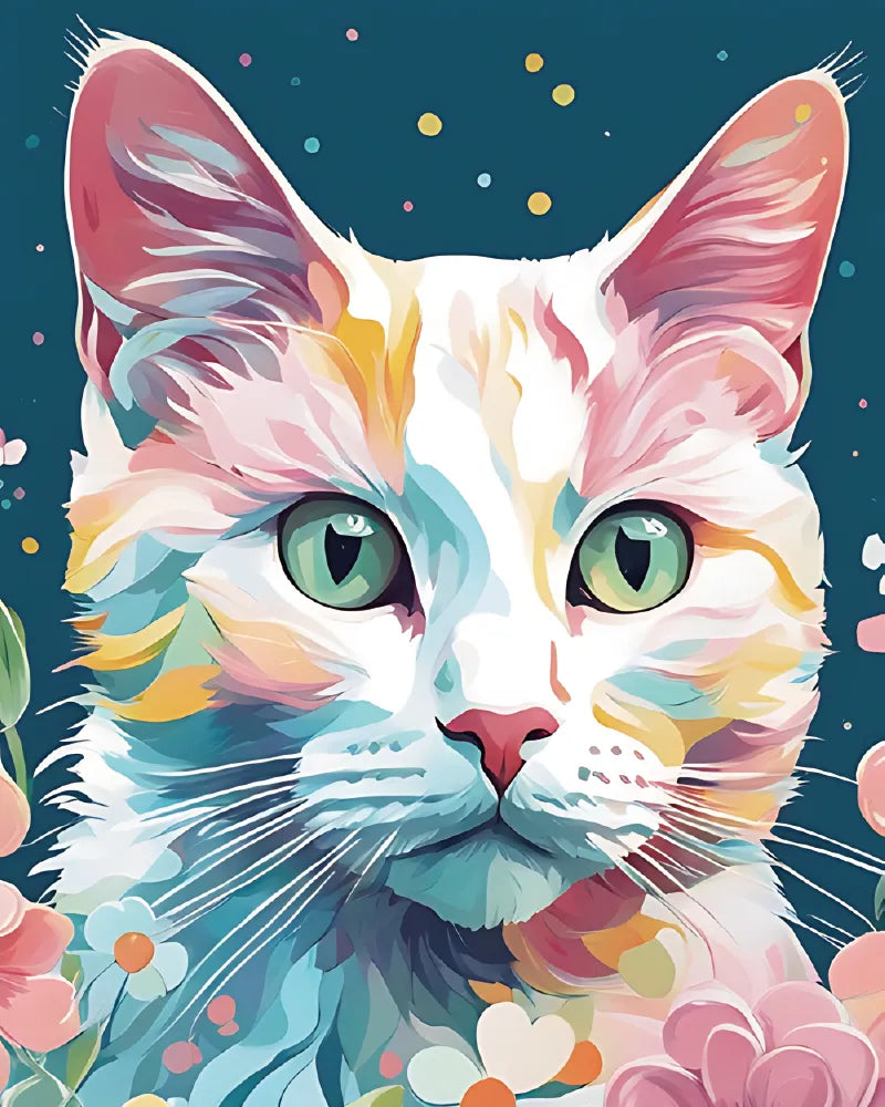 Cat and flowers