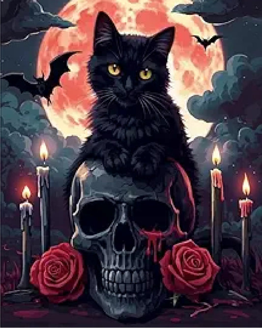 Black Cat and Skull