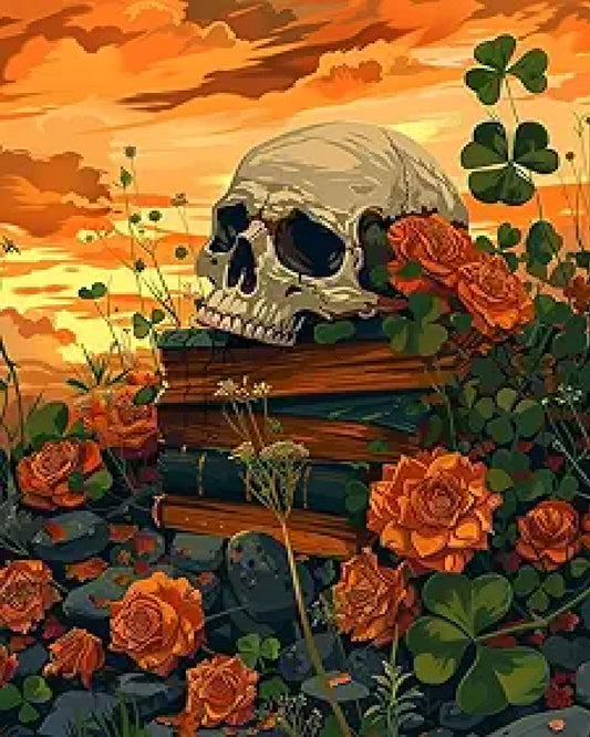 Skull and Flowers