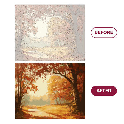 Autumnal Path Through Woods