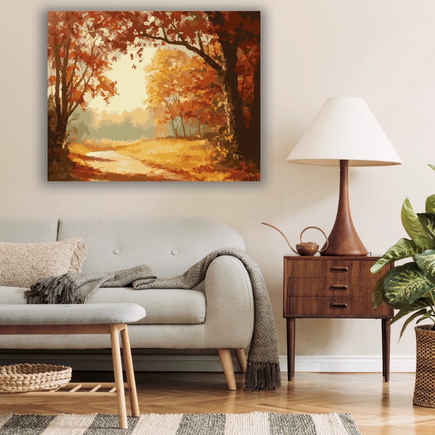 Autumnal Path Through Woods