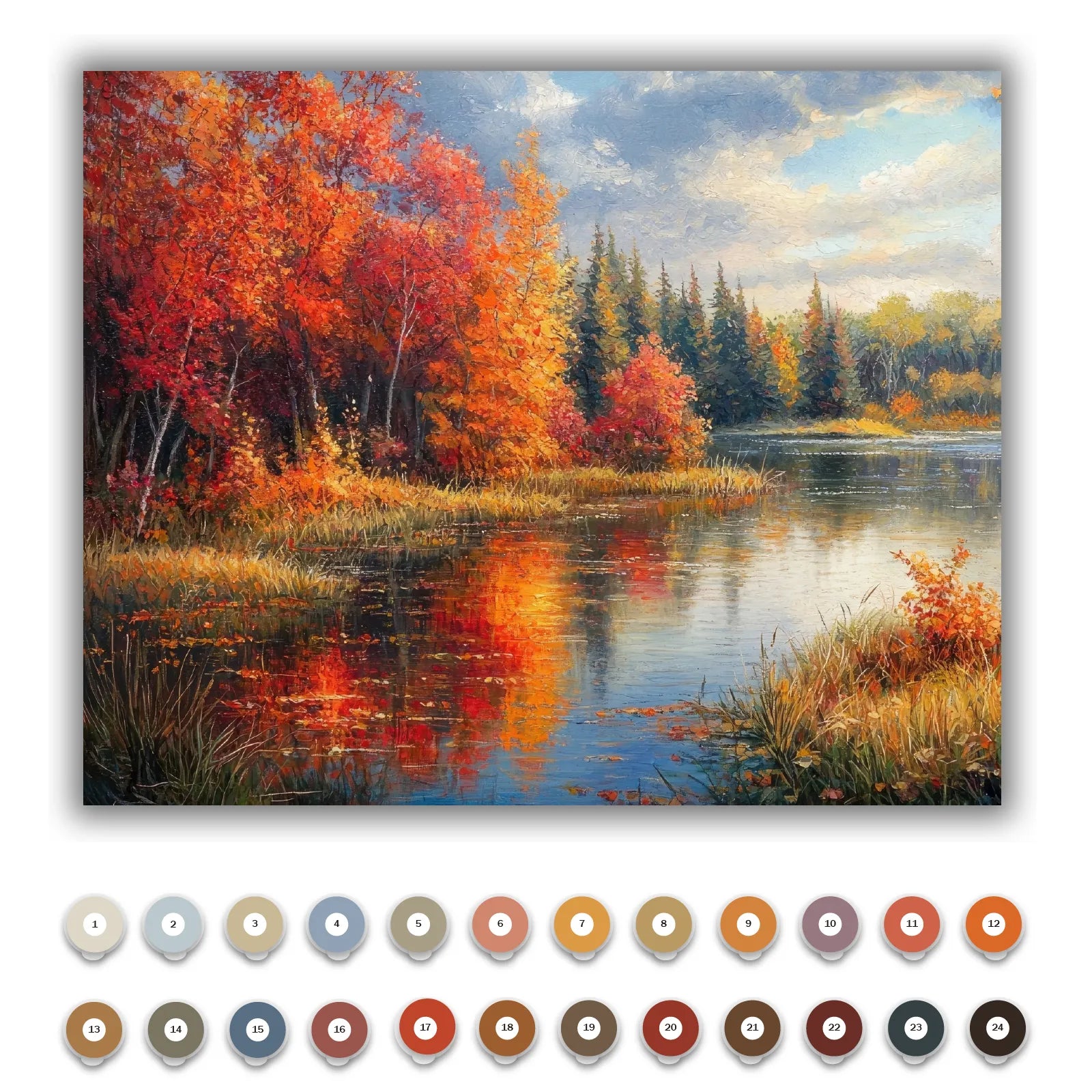 Trees Reflecting Calm Lake