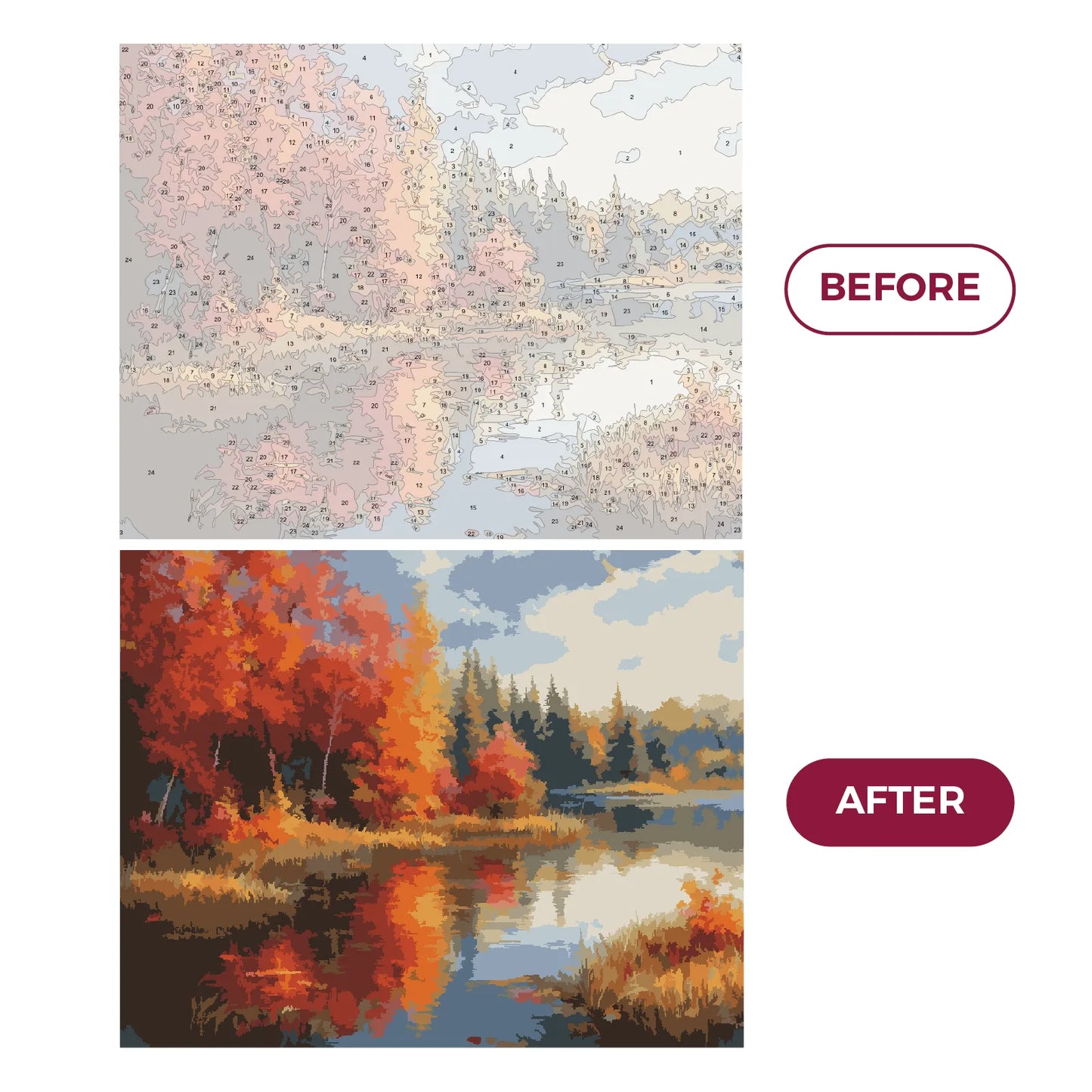 Trees Reflecting Calm Lake