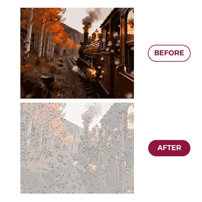 Vintage Train in Motion