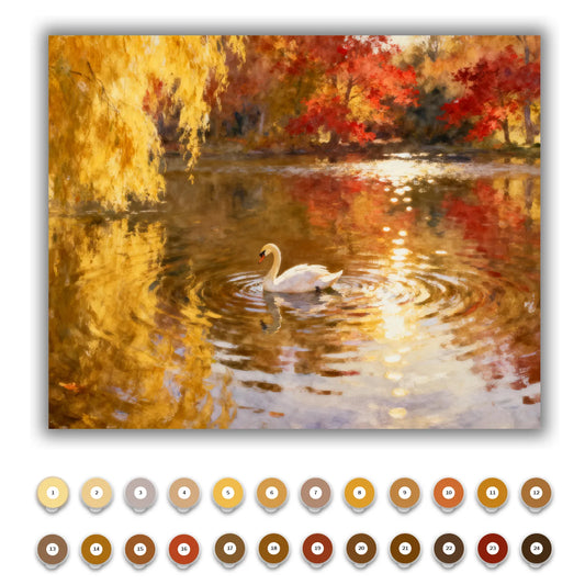 Willows and Swans by the Lakeside