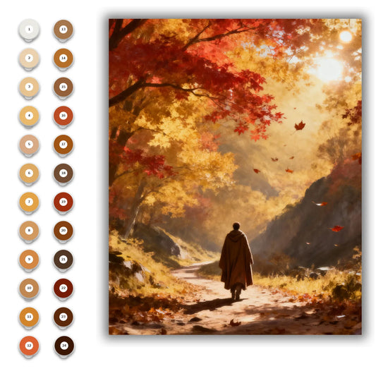 The Lone Traveler in the Golden Forest